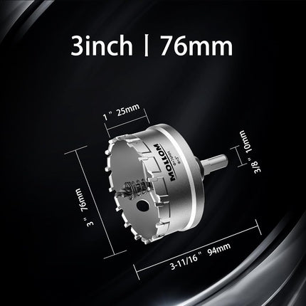 Mollom 76mm (3") 2Pcs Heavy Duty Carbide Hole Saw with 3 Pilot bit