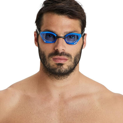 ARENA Cobra Core Swipe Unisex Adult Racing Swimming Goggles, Swimming Pool Goggles with Curved Lenses, Anti-Fog, UV Protection, 5 Interchangeable Nose Bridges
