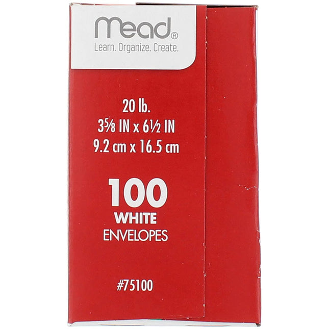 Enveloppes blanches Mead n° 6 3/4 n° 75100, paquet de 100, paquet de 2 (200 au total)