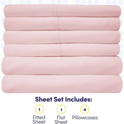 Sweet Home Collection Microfiber Deep Pocket Set-Extra Pillow Cases, Value, Pale Pink, Twin XL