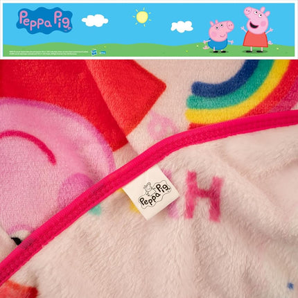 Plaid Peppa Pig pour enfants, ultra doux et soyeux au toucher, 102 cm x 127 cm, (Produit sous licence officielle)