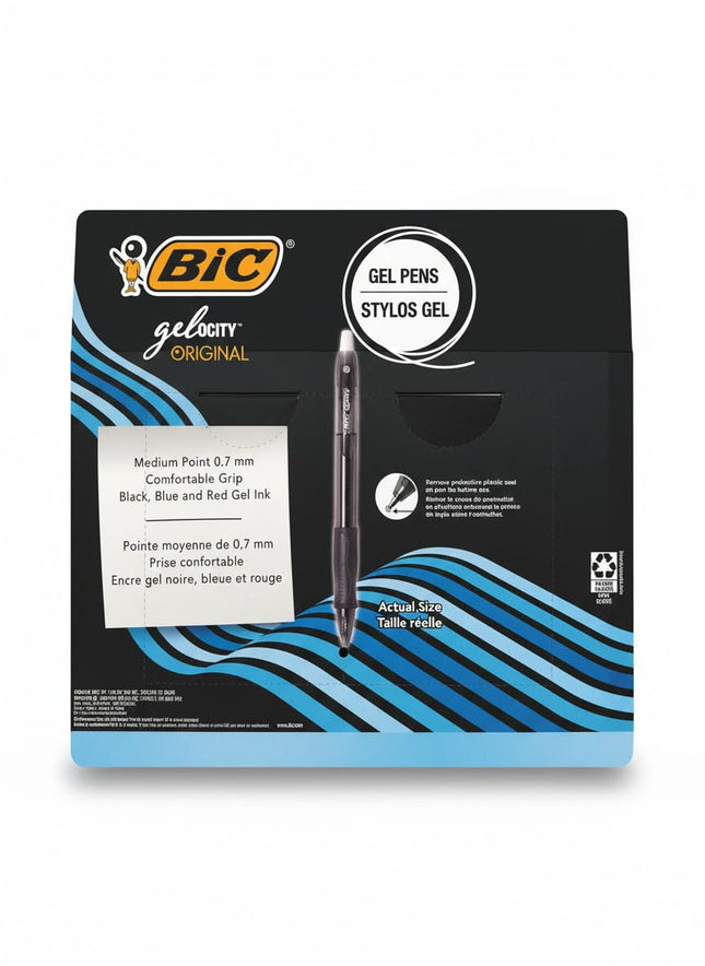 BIC Gel-ocity Black, Blue and Red Gel Pens, 24-pack