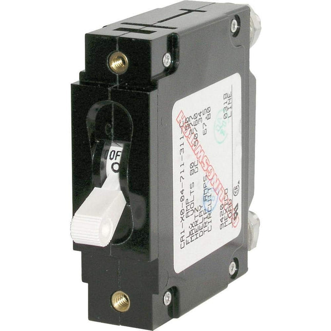 Blue Sea Systems 7246 C-Series White Toggle Circuit Breaker, Single Pole 60 Amp