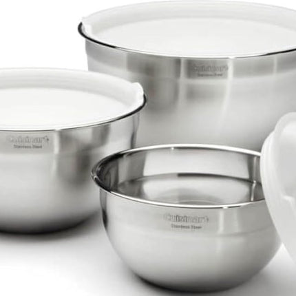 Cuisinart CTG-00-SMB Stainless Steel Mixing Bowls with Lids, 3 Piece
