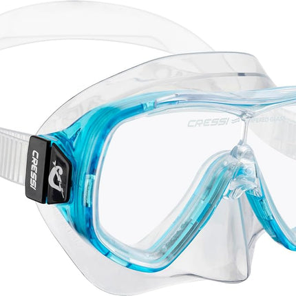 CRESSI Ondina Jr + Top Combo - Combo Set Diving Mask Ondina and Snorkel Top, Clear/Aquamarine, 7/13 years, Kid Unisex