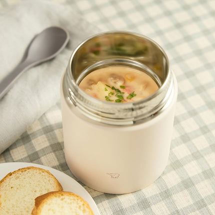 Zojiru Soup Jar, 10.1 fl oz (300 ml), Soup Bowl Size, Delicious Hot & Cold Retention, Dishwasher Safe, Easy to Clean, Seamless Lunch, Wide Mouth, Ecru Beige SW-LA30-CM