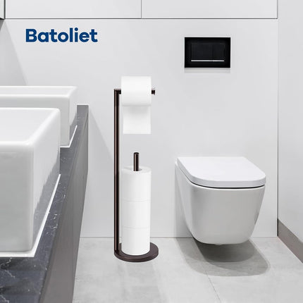 Toilet Paper Holder Stand,Toilet Paper Holder Free Standing,Bronze Toilet Paper Roll Holder for 4 Rolls,Toilet Paper Stand