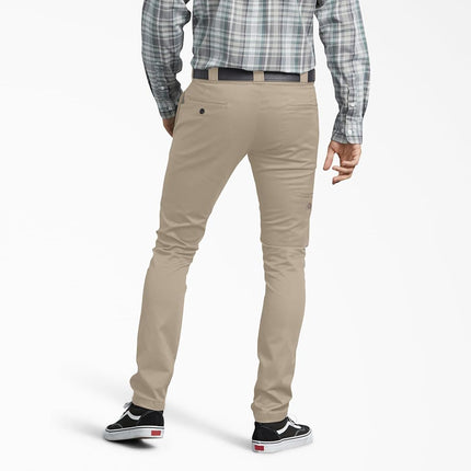 Dickies Men's Skinny Fit Work Pants, Desert Sand, 33W x 30L
