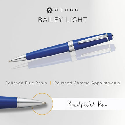 Cross Bailey Light Ballpoint Pen, Polished Blue Resin