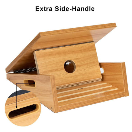 StrongTek Large Wooden Slant Board Adjustable Calf Stretcher Portable
