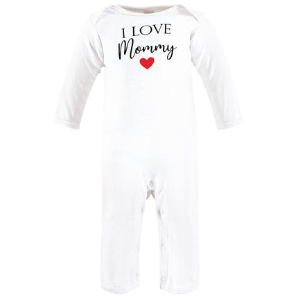 Hudson Baby Unisex Baby Cotton Coveralls, Girl-Mommy Red Black, 0-3 Months, Girl Mommy Red Black, 0-3 Months