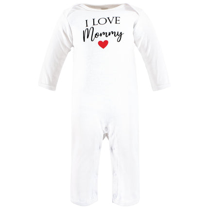 Hudson Baby Unisex Baby Cotton Coveralls, Girl-Mommy Red Black, 0-3 Months, Girl Mommy Red Black, 0-3 Months