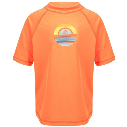 Kanu Surf Boys' Haywire UPF 50+ Sun Protective Rashguard Swim Shirt, Avalon Orange, 4T