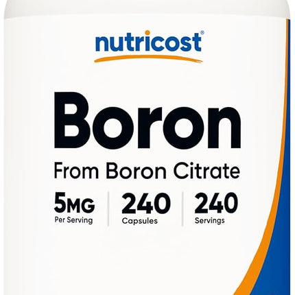 Nutricost Boron Capsules 5mg, 240 Vegetarian Capsu