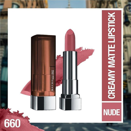 MAYBELLINE - Color Sensational Creamy Matte Lápiz Labial 660 Touch of Spice - 4.2 g