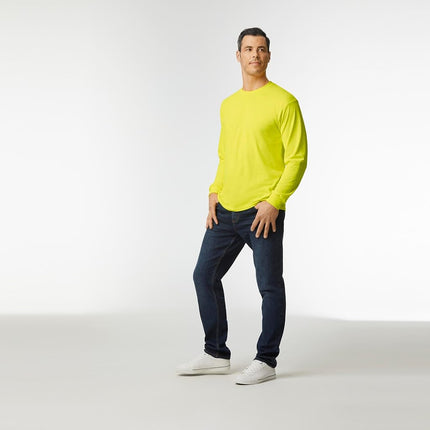 Gildan Adult Heavy Cotton Long Sleeve T-Shirt, Style G5400, 2-Pack, Safety Green, L