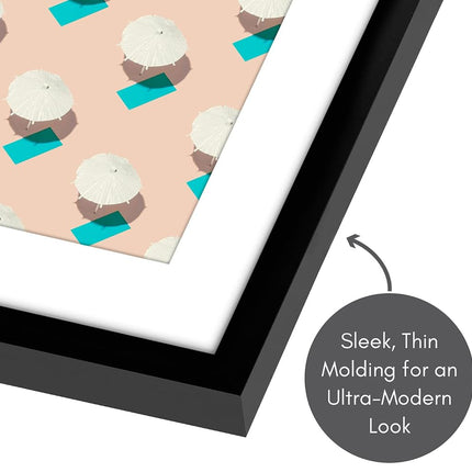 Americanflat 6x6 Picture Frame in Black - Thin Border Frame Displays 4x4 With Mat and 6x6 Without Mat - Horizontal and Vertical Formats for Wall and Tabletop (2 Pack)