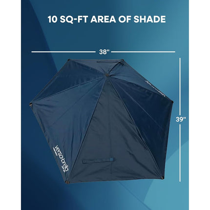 Versa-Brella Umbrella, Multi-purpose Sun Umbrella for Garden, Easy Folding Setup, Firebrick Red, 40" x 42"/102cm x 107cm