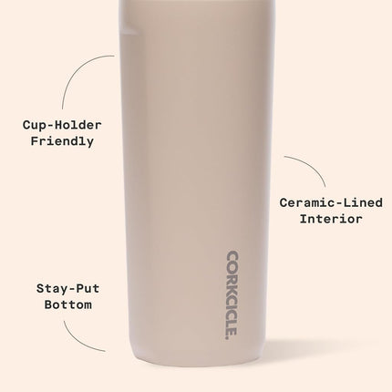Corkcicle Commuter Cup - Insulated Stainless Steel Travel Mug - Holiday Mug Gift - 17 oz - Desert