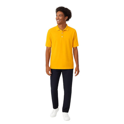 French Toast Boys' Short Sleeve Pique Polo, Gold, Medium/10/12/ Husky
