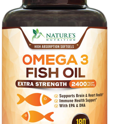 Omega 3 Fish Oil Supplements - 2400mg Fish Oil Per