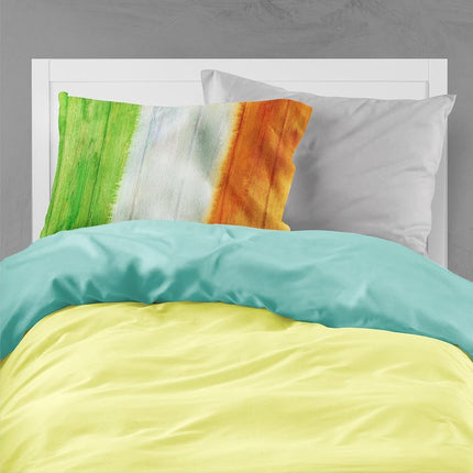 Irish Flag on Wood Fabric Standard Pillowcase