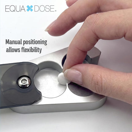 EQUADOSE Pill Splitter with Precision Aluminum Blades, Safely and Cleanly Cuts Small and Large Tablets, Vitamins, and Pills, Easy Tablet Divider for Accurate Medication Dosing, Black