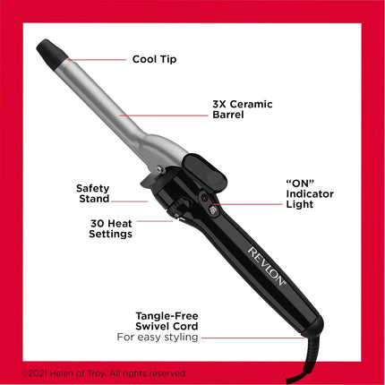 Revlon RV052CF Perfect Heat 3/4- Inch Tourmaline Ceramic Curling Iron