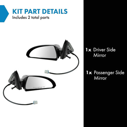 TRQ Driver & Passenger Side Mirror Set without Heat with Smooth Housing Compatible with 2006-2013 Chevrolet Impala 2014-2016 Impala Limited GM1320306 GM1321306