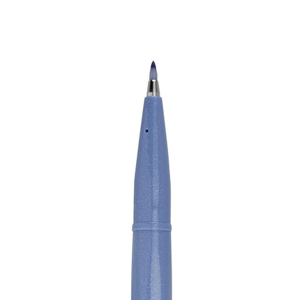 Pentel Arts Sign Pen Touch, Fude Brush Tip, Sky Blue Ink, Box of 12 (SES15C-S)