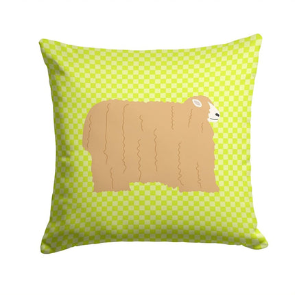 Caroline's Treasures BB7797PW1414 Lincoln Longwool Sheep Green Fabric Decorative Pillow Machine Washable, Indoor Outdoor Decorative Pillow for Couch, Bed or Patio, 14Hx14W