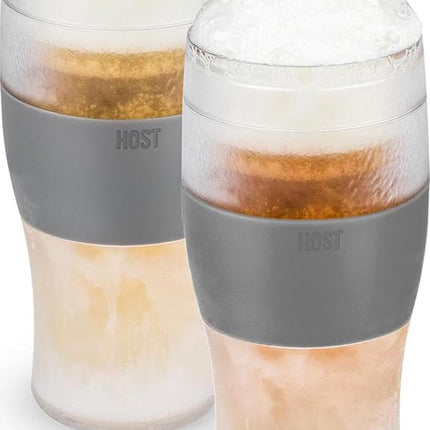 Host Freeze Beer Glasses, 16 ounce Freezer Gel Chi
