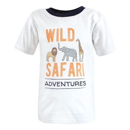 Lot de T-shirts Bébé Unisexe à Manches Courtes Hudson Baby, Cool Safari, 6-12 Mois