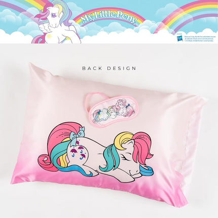 My Little Pony Unicorn Beauty Silky Satin Standard Reversible Pillowcase & Eye Mask Set, 20x30, for Hair and Skin, (Officially Licensed Product) by Franco Collectibles