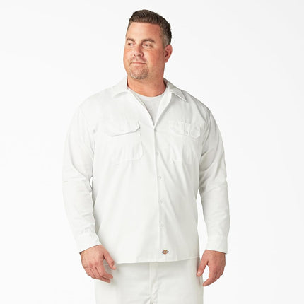Dickies Men's Long-Sleeve Work Shirt, Military Green Single Dye Heather, 3X-Large Tall