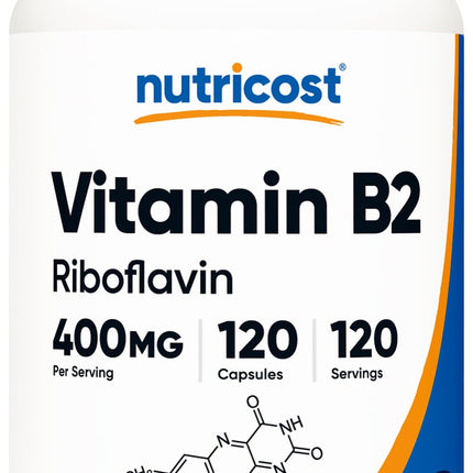 Nutricost Vitamin B2 (Riboflavin) 400mg, 120 Capsu