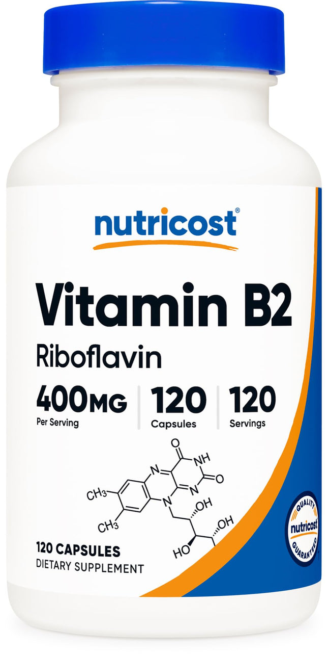 Nutricost Vitamin B2 (Riboflavin) 400mg, 120 Capsu