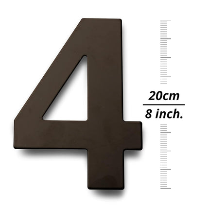 HASWARE 304 Stainless Steel Modern House Number Powder Coating Stylish Door Alphabet Plaque Street Home Decor (4, 8 Inch Black)