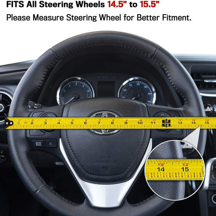 Motor Trend SW-808-WH White Steering Wheel Cover-Dotted Comfort Polyester Grip on Stitched Synthetic Leather