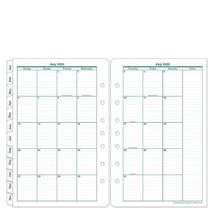 FranklinCovey - Original Two Page Per Day Ring-Bound Planner (Classic, Jul 2025 - Jun 2026)