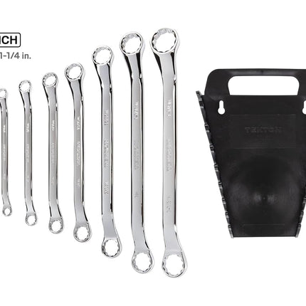 TEKTON 45-Degree Offset Box End Wrench Set with Holder, 8-Piece (1/4-1-1/4 in.) | WBE23408