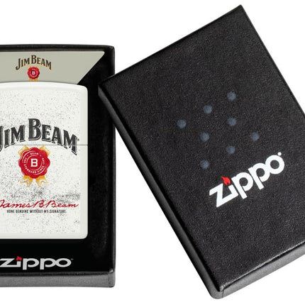 Zippo Jim Beam Rosette Design White Matte Pocket Lighter