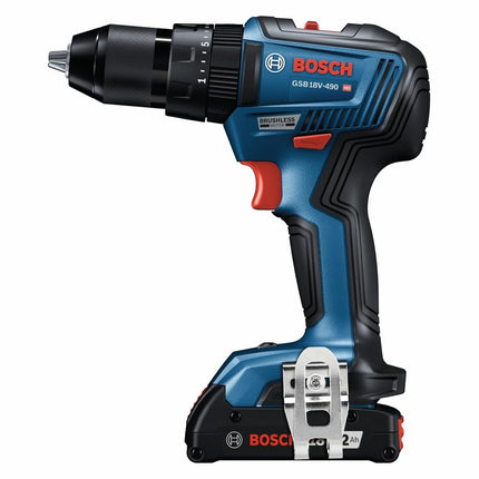 Bosch GSB18V-490B12 18V EC Brushless 1/2 in. Hammer Drill/Driver Kit with (1) 2 Ah Standard Power Battery