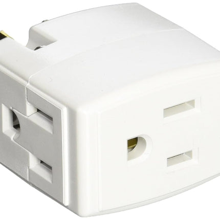 Leviton 15 Amp, 125 Volt, Triple Cube Grounding Adapter, 692-W, White