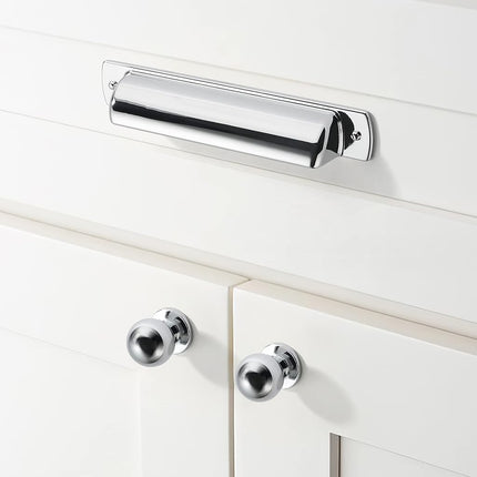 Khtumeware 10 Pack 1 Inch Polished Chrome Kitchen Cabinet Knobs - Dresser Drawer Ball Knobs - Cabinet Hardware Zinc for Drawers