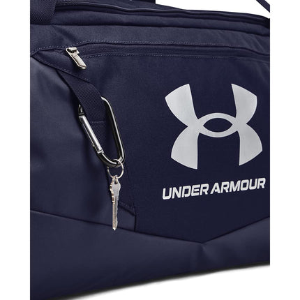 Under Armour UA Undeniable 5.0 Duffle, Water-Resistant Gym Bag, Comfortable and Versatile Unisex Duffle Bag,Midnight Navy / Midnight Navy / Metallic Silver