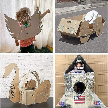 Makedo Discover, 125 Piece Cardboard Construction Toolbox for 1-5 Makers, STEM and STEAM Educational Toys for Kids, at Home Play + Classroom Learning, Reusable Tools for Boys and Girls Age 5+