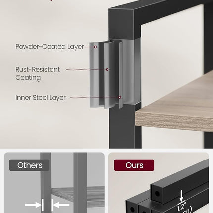VASAGLE 6-Tier Tall Bookshelf, Large Bookcase with Steel Frame, Deep Book Shelf for Living Room, Home Office, Study, 11.8 x 26 x 73.2 Inches, Industrial Style, Rustic Brown and Black LLS062B01V1