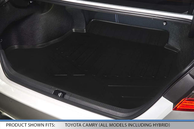 Tapis de coffre SMARTLINER toutes saisons sur mesure noir pour Toyota Camry 2018-2019 (tous modèles, y compris hybride)