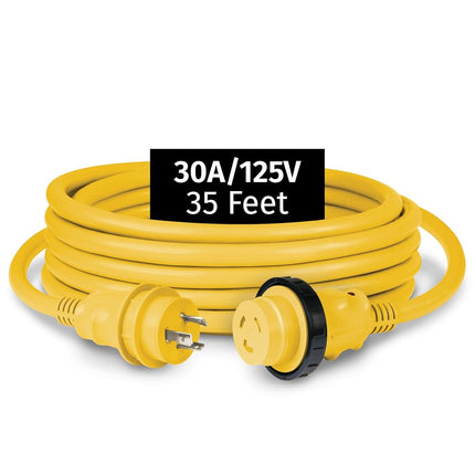 Marinco Cordset, 30A 125V, 35', Yellow, 35SPP